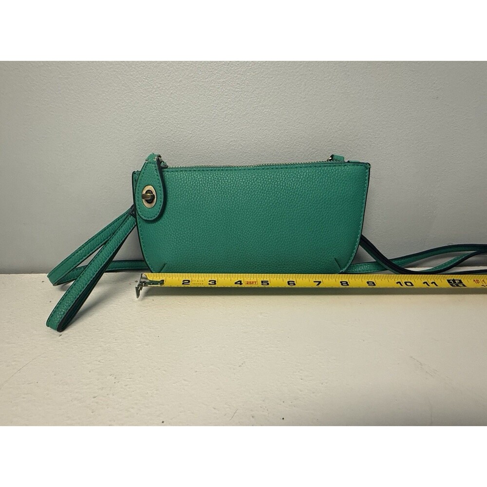 Joy Susan Mini Crossbody Wristlet Clutch Pebbled Green Vegan Leather - Picture 4 of 8